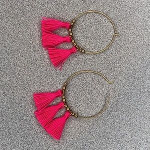 Jewelry - 5/$25 Pink Tassel Hoop Earrings Jewelry - 5/$25 Pink Tassel Hoop Earrings